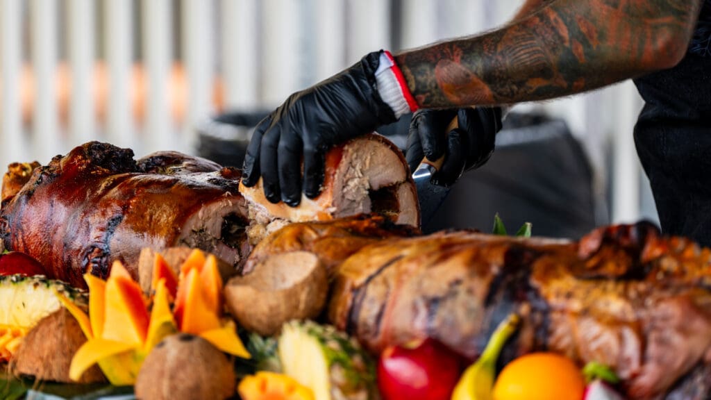 hawaiian roasted pig carved in nj